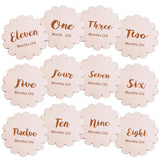 2 x Brand New 12 Pieces Wooden Baby Milestone Cards, Baby and Month Milestone Photo Props Discs, Baby Stages Cards, Wooden Baby Milestone Sign Baby Gift Sets - RRP €40.8