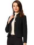 1 x RAW Customer Returns Allegra K Women s Long Sleeve Stand-Up Collar Button Down Two Pockets Coat Black M - RRP €59.99