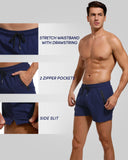 1 x RAW Customer Returns Adorel Men s Swimming Shorts Sports Pocket Zip Short Adjustable Swimming Trunks Navy Blue M - RRP €21.58