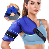 1 x RAW Customer Returns NEWGO DE Shoulder Cooling Pad Ice Gel Pack Gel Shoulder Bandage Cooling Pack Cold Hot Compress with Soft Plush Lining for Sports Injuries, Frozen Shoulders, Joint Pain, Stiff Shoulder - RRP €29.99