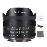 1 x RAW Customer Returns 7artisans 7.5mm f2.8 APS-C Manual Fisheye Lens for Fujifilm Cameras with Protective Lens Cap - Black - RRP €169.0