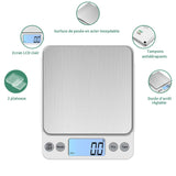 1 x RAW Customer Returns KUBEI Extra Large Food Scale, 5kg 0.1g USB Rechargeable Digital Kitchen Scale Precision Electronic Scale Stainless Steel Weighing Table Tops - RRP €26.4