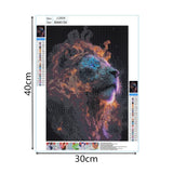 9 x Brand New Diamond Art Painting Kit, Diamond Painting Picture Set, Rhinestone Embroidery Diamond Painting for Adults, Kids, Home, Wall Decoration 40x30cm - Lion - RRP €205.2