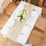 1 x RAW Customer Returns CHUQING Beige Chiffon Table Runner Wedding Beige Cream Table Decoration Birthday Communion Ivory 75cm x 4m - RRP €23.18