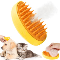 7 x Brand New LOMUG Cat Steamy Brush 3 in 1 - Steam Brush Pet Hair Removal Brush for Pets Yellow - RRP €73.08