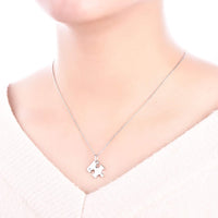 1 x Brand New JO WISDOM Necklace bbf Puzzle Silver 925,Chain Pendant Best Friend Forever with 3A Zirconia April Birthstone,Jewelry for Women - RRP €45.38