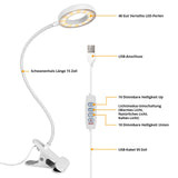 1 x RAW Customer Returns TBTeek LED reading lamp, 48 LED gooseneck bed lamp, eye care desk lamp, 3 modes 10 dimming levels, clamp light for office home use, CE adapter included, black, white - RRP €16.13