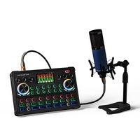 1 x RAW Customer Returns RUBEHOOW Condenser Microphone Kit Streaming Device with DJ Mixer, All In One Audio Interface Sound Board with Studio Condenser Microphone for Live Streaming, Gaming, Recording, YouTube, TikTok - RRP €84.31