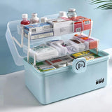 1 x RAW Customer Returns HGIFTHOMEH Multifunctional Medicine Cabinet with Storage Boxes and Organizer Perfect for Tools, Craft Materials and First Aid Equipment Plastic Storage Box Blue 30cm  - RRP €25.37