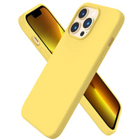 1 x RAW Customer Returns ORNARTO compatible with iPhone 13 Pro 6.1 silicone case, case ultra thin full protection liquid silicone mobile phone case protection for iPhone 13 Pro 2021 6.1 inch lemon yellow - RRP €16.13