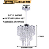 1 x RAW Customer Returns FRIXCHUR Small Crystal Chandelier Lighting Fixture Flush Mount Ceiling Light Chrome Lampshade Crystal Pendant Light for Hallway Girls Room Closet Dining Room Bathroom  - RRP €38.3