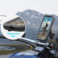 1 x RAW Customer Returns Waterproof Anti-theft Motorcycle Phone Holder with 1 Handlebar Ball Adapter, 360 Rotation Mobile Bike Mount for 5.5 -6.8 Cell Phones L  - RRP €34.99