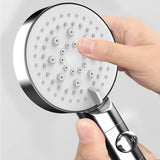 1 x Brand New Shower Set, High Pressure Hand Shower, Shower Head, Water Saving Booster, with Shower Hose, Powerful Shower with 4 Speed Adjustment Silver  - RRP €13.02