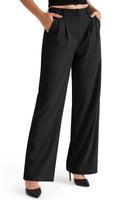 6 x RAW Customer Returns Libin women s trousers, summer stretch, lightweight, wide trousers, high waist suit trousers, elegant, comfortable casual trousers, dress trousers, yoga trousers, black, 10 - RRP €257.94