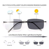 1 x RAW Customer Returns Reading Glasses Men Women Progressive Multifocal Photochromic Sun Readers Flexible Titanium Alloy Sunglasses Spring Hinge Multifocus Reader Focus Intelligent Blue Light Filter Computer Glasses - RRP €32.86