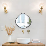 1 x RAW Customer Returns Irregular Small Mirror Oval Asymmetric Decorative Arched Funky Shape Frame Modern Mirrors for Wall Decor Funky Mirrors for Living Room Bedroom Bathroom Blob - RRP €22.15