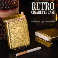 1 x RAW Customer Returns RWXCOW Metal Cigarette Case, For Men And Women, For 14 Cigarettes, Peaky Blinders Merchandise, Elegant Appearance And Special Qualities Golden - RRP €20.71