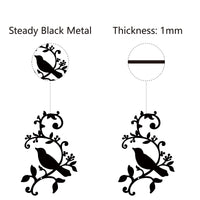 1 x RAW Customer Returns CREATCABIN Metal Bird Wall Decoration Birds On The Branch Art Iron Wall Signs Hanging Metal Ornament Sculpture Leaves For Balcony Garden Home Living Room Indoor Gifts Black 30x20cm - RRP €20.4