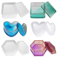 1 x RAW Customer Returns Outivity Box Epoxy Resin Molds, Silicone Molds Epoxy Resin Jewelry Heart Epoxy Resin Molds Silicone and Square Resin Silicone Mold Set for Art, Craft, Jewelry Making - RRP €11.34