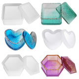 1 x RAW Customer Returns Outivity Box Epoxy Resin Molds, Silicone Molds Epoxy Resin Jewelry Heart Epoxy Resin Molds Silicone and Square Resin Silicone Mold Set for Art, Craft, Jewelry Making - RRP €11.34