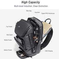 1 x RAW Customer Returns OZUKO Men s Sling Backpack, Anti-Theft Shoulder Bag Chest Bags Waterproof Sling Bag Large USB Rechargeable Crossbody Backpack for Hiking Cycling Travel Sports - RRP €41.3