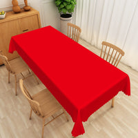 1 x Brand New Aoihrraan 178x229cm Rectangular Tablecloths Stain-Resistant Waterproof and Wrinkle-Resistant Table Cover for Patio Picnic Party Dining Room Kitchen Cafe Home Decoration, Red Wedding - RRP €33.99