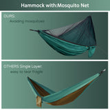 1 x RAW Customer Returns Hammock with mosquito net Sendowtek outdoor hammock with tree straps D-shaped carabiner elastic rope loop ultralight portable travel hammock for camping outdoor garden army green  - RRP €24.99