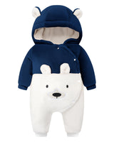 1 x RAW Customer Returns WYTbaby Baby Snowsuits Fleece Snowsuit Newborn Winter with Hood Infant Warmth Romper Snow Suits Outfit for Girls Boys 3-6 Months - RRP €32.99