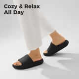 1 x RAW Customer Returns Leevar Slippers for Women Men, Cloud Shoes Thick Platform Summer Beach Eva Soft Sole Slide Sandals, Shower Quick Drying Bathroom Massage Pool Gym House Slipper Black 39 40 EU  - RRP €60.0