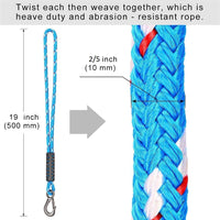 1 x RAW Customer Returns BeneLabel Hanging Rope, 0.5M Hammock Swing Strap Attachment Suspension Cord with Hook 400lbs for Outdoor Tree Hanging Chair Playground Set, 2500lbs, 10mm Diameter, Blue - RRP €14.59