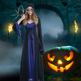 1 x RAW Customer Returns LPFNSF Vintage Witch Dress, Christmas Vampire Costume Women Plus Size, Renaissance Costume Women Medieval Dress Black, 4XL  - RRP €29.77