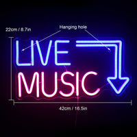 1 x RAW Customer Returns Wanxing Live Music Neon Sign Music Neon Lights Letters Neon Light Sign Neon Bar Sign Illuminated Sign for Beer Bar, Music Studio, Bedroom, Wall Decoration, Party, Club Bule Pink  - RRP €36.99