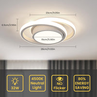 1 x RAW Customer Returns Comely LED Ceiling Light, 42W LED Ceiling Light Modern Round Lamp for Bedroom Bathroom Kitchen Balcony, Dia 40cm, Natural Light 4500K, Blanco - RRP €35.3