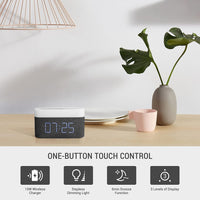 1 x RAW Customer Returns COLSUR Digital Alarm Clock with Wireless Charger 15W Bedside Lamp with Adjustable Brightness, Digital Clock with Snooze Function, Large Display and 12 24 Hours Children s Bedroom - RRP €49.99