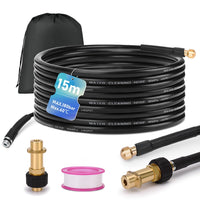 1 x RAW Customer Returns Pipe cleaning hose set 30m, 200 bar including M22 adapter, nozzles fixed rotating for Kr nzle K rcher K2, K3, K4, K5, K6, K7 high pressure cleaner universal pipe cleaning set high pressure hose - RRP €60.49