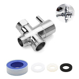 2 x RAW Customer Returns 3 Way Shower Diverter Valve, Female Water Inlet G1 2 inch and G3 4 inch G1 2 inch Outlets, Bath and Shower Diverter Valves for Hand Shower and Fixed Spray Head, Chrome Plated Brass - RRP €23.6