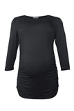 1 x RAW Customer Returns Smallshow Women s Pregnant Maternity Tops 3 4 Sleeve Maternity Shirts Pregnant Tops Maternity Top Pack of 3, Black Grey Wine, 2XL - RRP €45.91