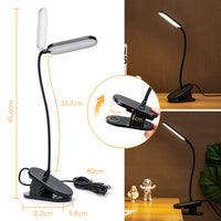 1 x RAW Customer Returns Aigostar Reading Light, LED Reading Lamp with Clip and 360 Adjustable Flexible Arm, Bed Light with Clip and Cable, 3 Brightness Modes, Eye Protection, 4000 K for Reading, Work, Black - RRP €12.99