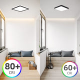 1 x RAW Customer Returns LED ceiling light flat, 20W ceiling lamp LED lamps square, IP44 waterproof bathroom lamp modern, 5000K daylight white bathroom lamp ceiling black for bathroom hallway kitchen balcony corridor wardrobe 22cm - RRP €20.99