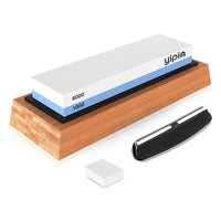 2 x Brand New Whetstone whetstone set, 2-in-1 professional sharpening stone for knives with grain 1000 6000 including knife sharpener, water whetstone on non-slip silicone holder bamboo block and lapping stone - RRP €38.5