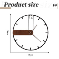 1 x RAW Customer Returns Large wall clock Wall clock without ticking noises Modern wall clock Wooden wall clock Black brown wall clock 60 cm Vintage retro living room wall clock country style - RRP €63.5