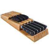 1 x RAW Customer Returns NIUXX Knife Block Knife Set Knife Holder Removable Knife Holder Kit in Bamboo Drawer, Space for 9 Knives Not Included , Large Washable Kitchen Knife Storage Set - RRP €33.26