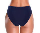 1 x RAW Customer Returns SHEKINI Women s Swimsuit Black Tummy Control High Waist Swim Shorts Cutout Abdominal Control Bikini Bottoms Solid Color Basic Swim Trunks Bikini Panties Dark Blue F, L  - RRP €22.43