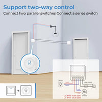 1 x RAW Customer Returns MHCOZY Wireless WiFi Switch Relay Module, DIY Smart Home Switch with Tuya Smart Life Bluetooth App, Remote Control Compatible with Alexa Google Home, 1 2 Way, 16A - RRP €12.9