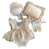 1 x RAW Customer Returns 2 Pieces Newborn Baby Photography Props Set,Baby Photo Shoot Costumes Newborn Baby Girl Lace Romper Clothes Photo Props Outfits Headband Clothing Set - RRP €25.49