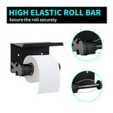 1 x Brand New Kitchen roll holder without drilling paper roll holder kitchen paper holder - damping effect kitchen roll wall mounting, cupboard bathroom holder roll holder self-adhesive or screwable black  - RRP €20.4