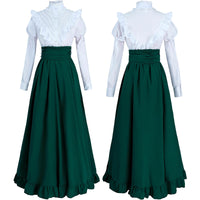 1 x RAW Customer Returns CR ROLECOS Victorian Dress for Women 1800s Classic 2 Piece Renaissance Dress Costume Green M - RRP €54.35