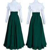 1 x RAW Customer Returns CR ROLECOS Victorian Dress for Women 1800s Classic 2 Piece Renaissance Dress Costume Green XL - RRP €52.33