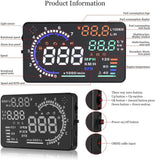 1 x RAW Customer Returns Voila Reve 5.5 inch A8 OBD2 Windshield HUD Head Up Display with RPM MPH Speed Warning Fuel Consumption Temperature - RRP €47.27