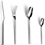 1 x RAW Customer Returns CAOPAOTI Cutlery Set 6 People, Modern Stainless Steel Cutlery Sets 24 Pieces, Cutlery Set with Knife Fork Spoon for Restaurants, Square Design Dishwasher Safe - RRP €37.37